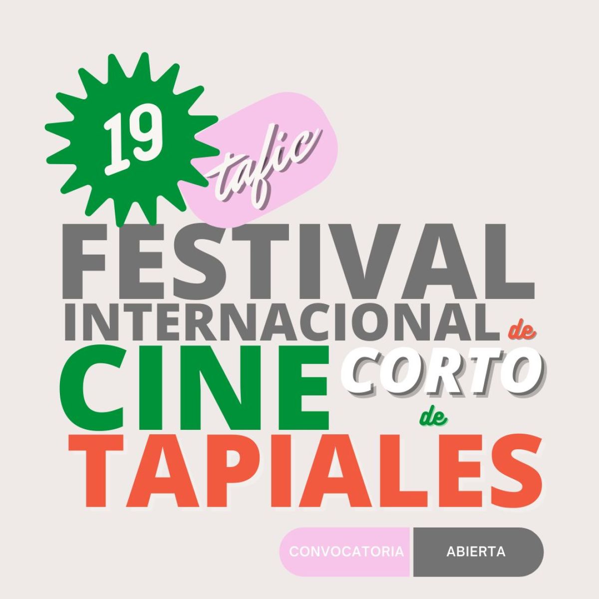 El 19° TAFIC Festival Internacional de Cine/Corto de Tapiales abre su convocatoria
