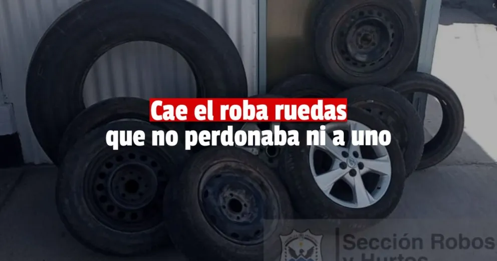 Detienen a un ladrón que robaba ruedas de autos estacionados