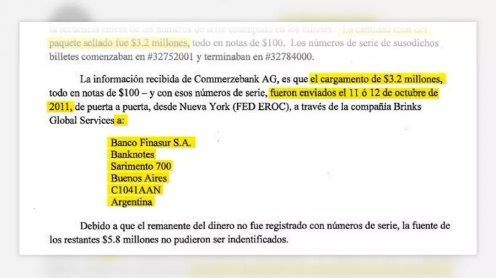 Cristina Fernández divulgó un documento del FBI sobre los bolsos de José López