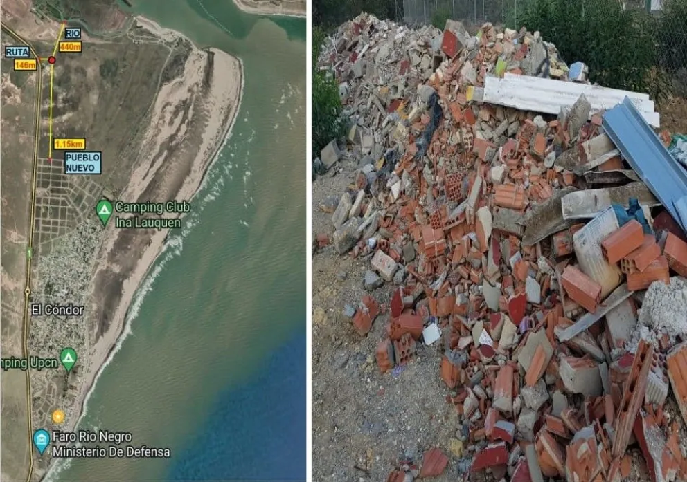 Fuerte rechazo a una escombrera en el estuario del río Negro 