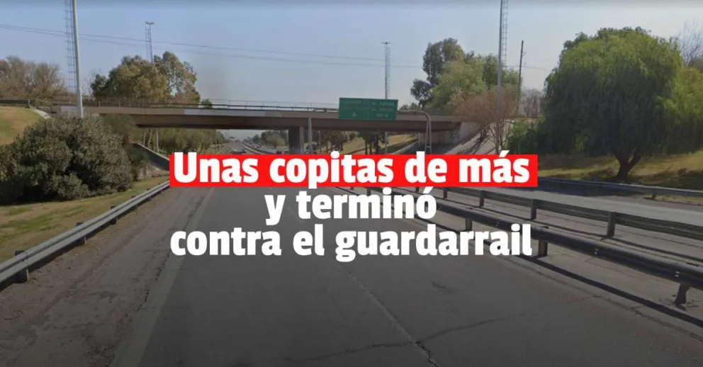 Conducía borracho por la Circunvalación y terminó contra el guardarrail