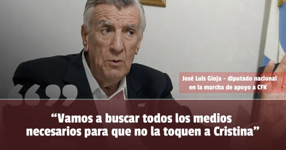 Gioja estuvo en la marcha y manifestó su apoyo a CFK