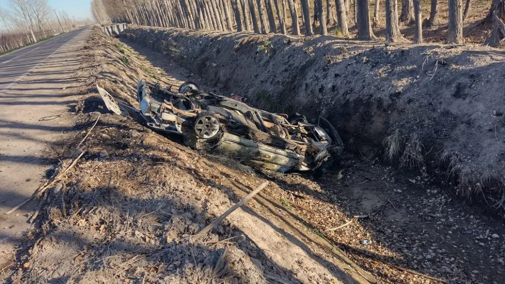 Murió calcinado tras un vuelco en Ruta 65 a la altura de Guerrico