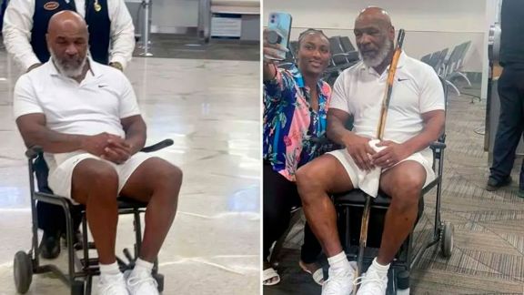 Una afección en el ciático, el motivo por el que Mike Tyson se mueve en silla de ruedas
