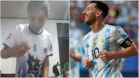 Le tocó la figurita de Messi y enloqueció: empezó a correr por la casa mientras una cámara lo filmaba