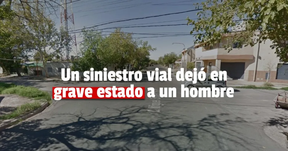 Un hombre terminó con un fuerte golpe en su cabeza tras un siniestro vial