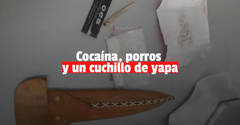 Detienen a dos personas que circulaban en un vehículo con droga y arma blanca 