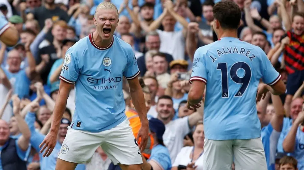 Flor de elogio: Erling Haaland comparó a Julián Álvarez con un ídolo del Manchester City