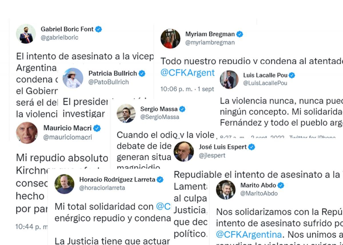 Repudio de los líderes políticos al intento de magnicidio