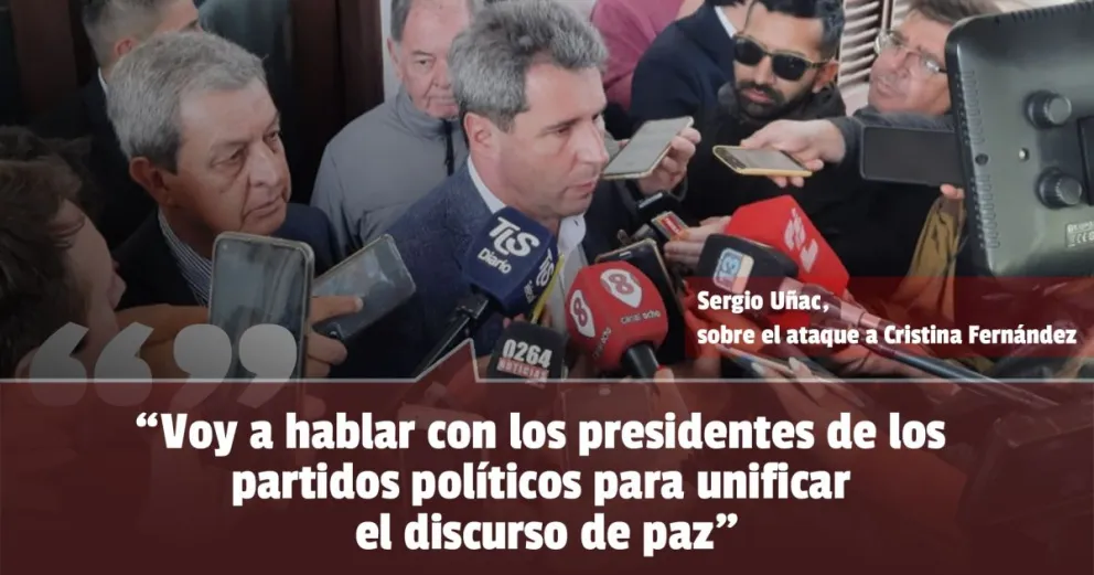 Sergio Uñac repudió el ataque contra Cristina y dijo que hay "respetar las instituciones"