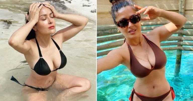 ¡Guapísima! Salma Hayek celebra sus 56 con bikini ultra sexy