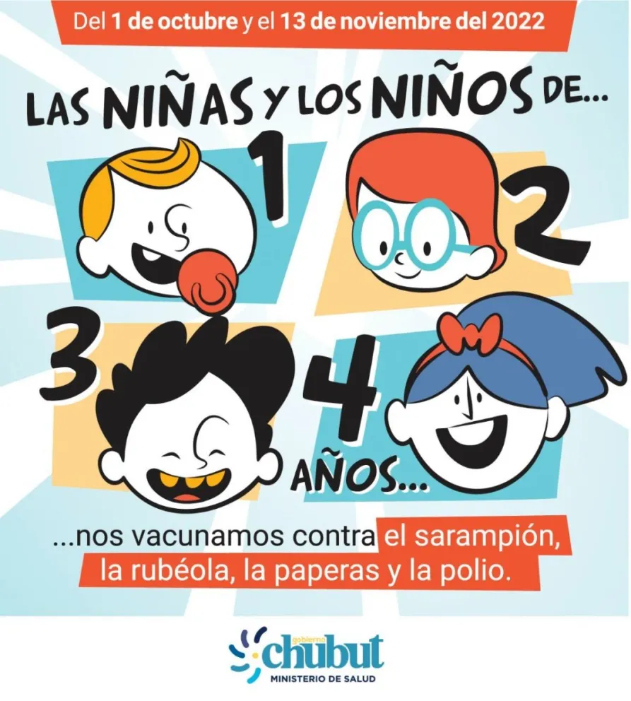 Chubut se prepara para la “Campaña de Vacunación contra Sarampión, Rubéola, Paperas y Poliomielitis”