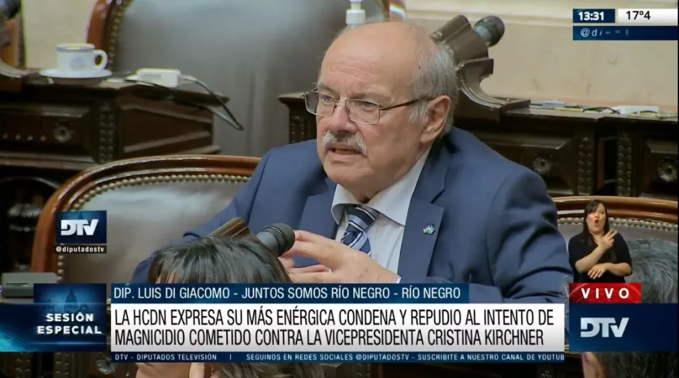 VIDEO: El diputado Di Giacomo lo cruzó durísimo a Milei en la sesión por el atentado contra CFK