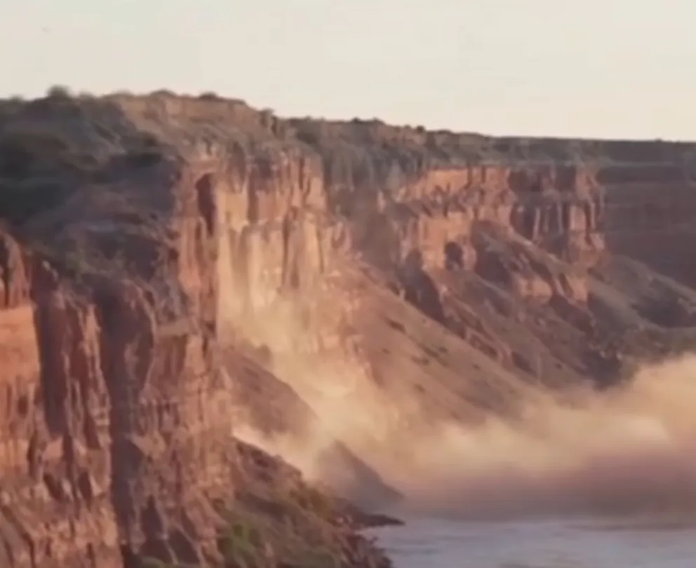 Advertencia: se pueden dar nuevos derrumbes sobre el río Limay 