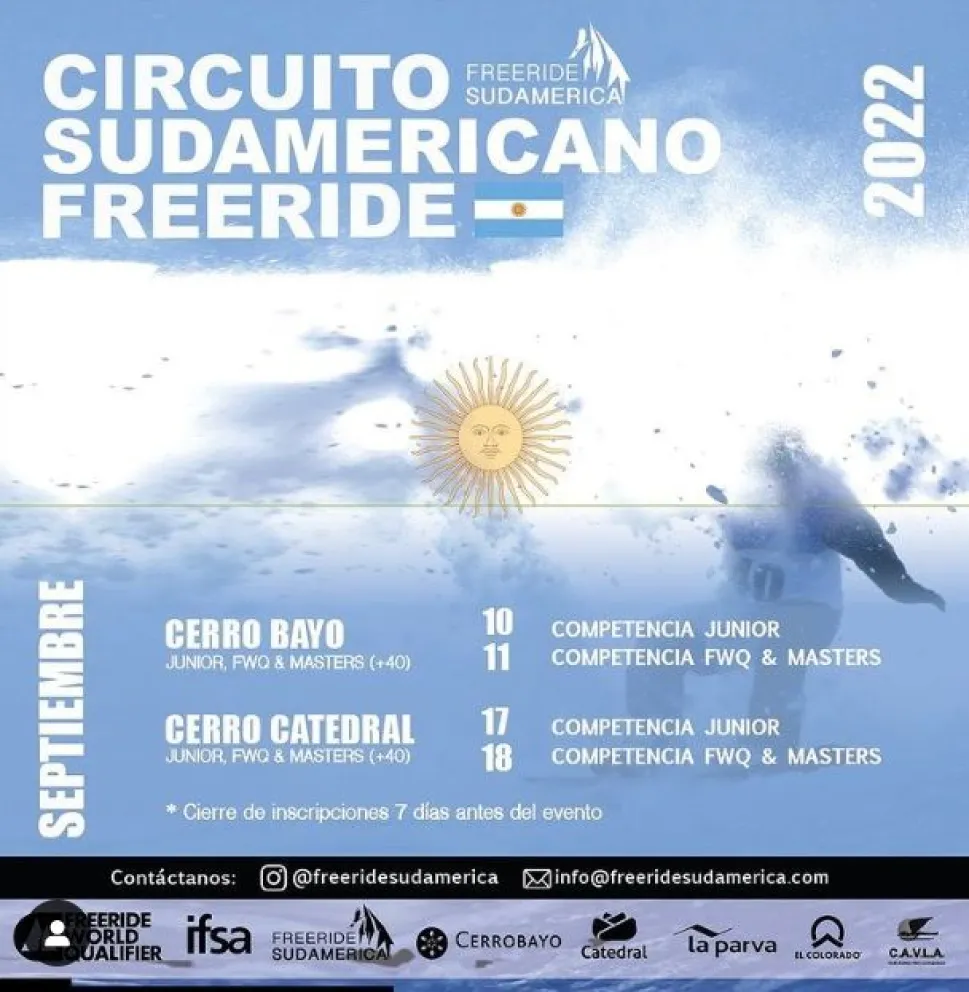 El campeonato mundial ya tiene fecha en el cerro Bayo y en Catedral