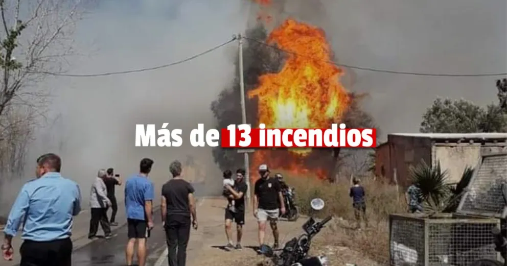 Se registraron más de diez incendios en al menos cinco departamentos de San Juan 
