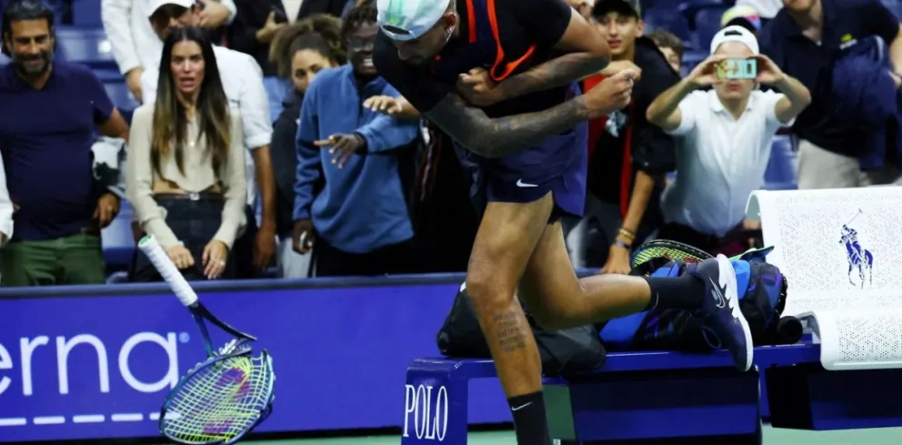 Video: el ataque de furia de Kyrgios tras quedar eliminado en el US Open