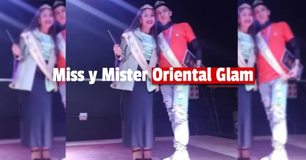 Dos bailarines recibieron los premios de Miss y Mister Oriental Glam en una competencia sanjuanina 