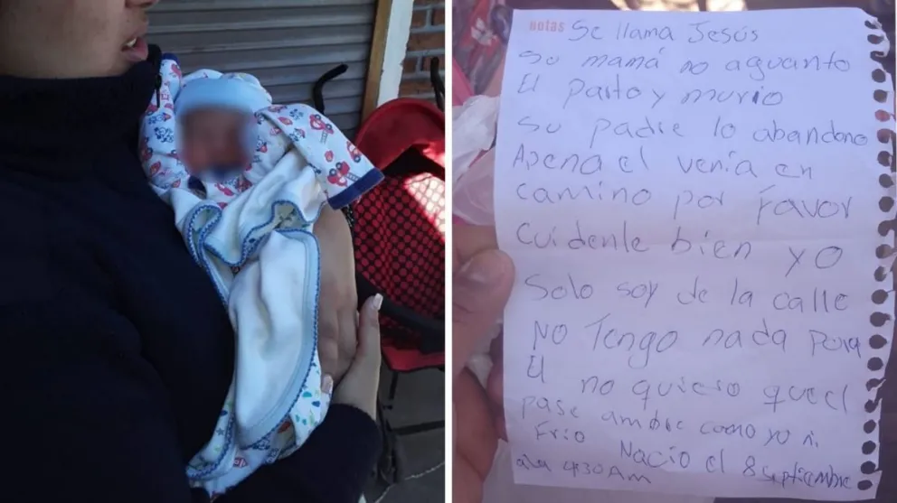 Abandonaron a un bebé adentro de una bolsa: “Cuídenlo, soy de la calle y no tengo nada”