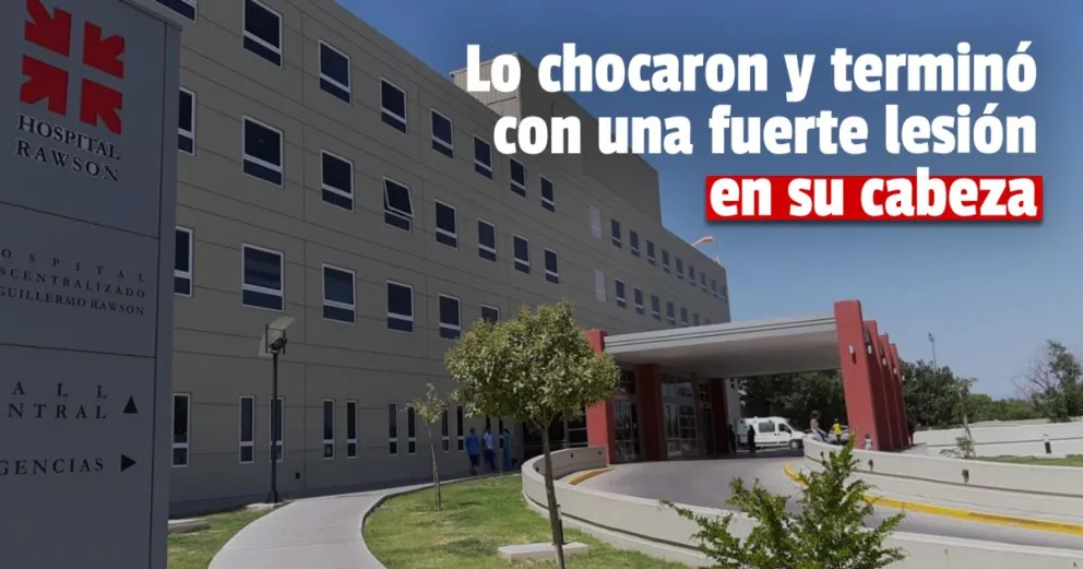 Tras un siniestro vial, un hombre quedó con un grave golpe en su cabeza