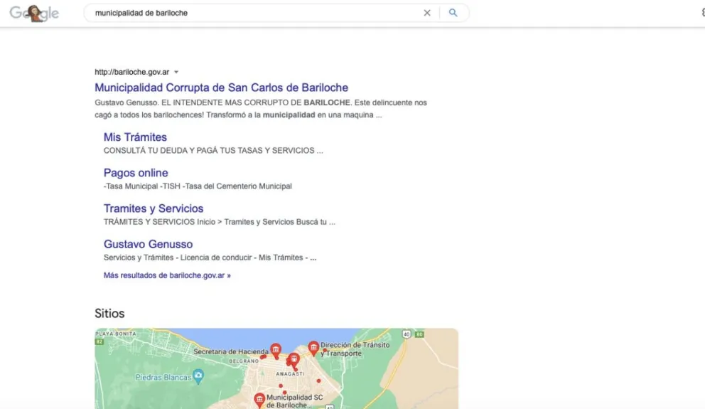 Hackearon la página de la Municipalidad con mensajes agresivos hacia Gennuso