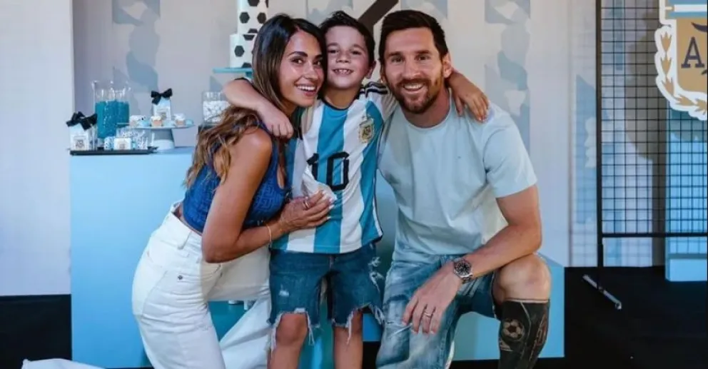 Con la mira en el Mundial: la temática especial del cumpleaños de Mateo Messi