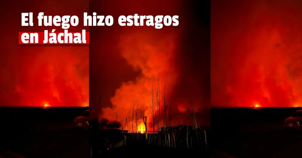 Intenso incendio en la zona norte de jáchal 