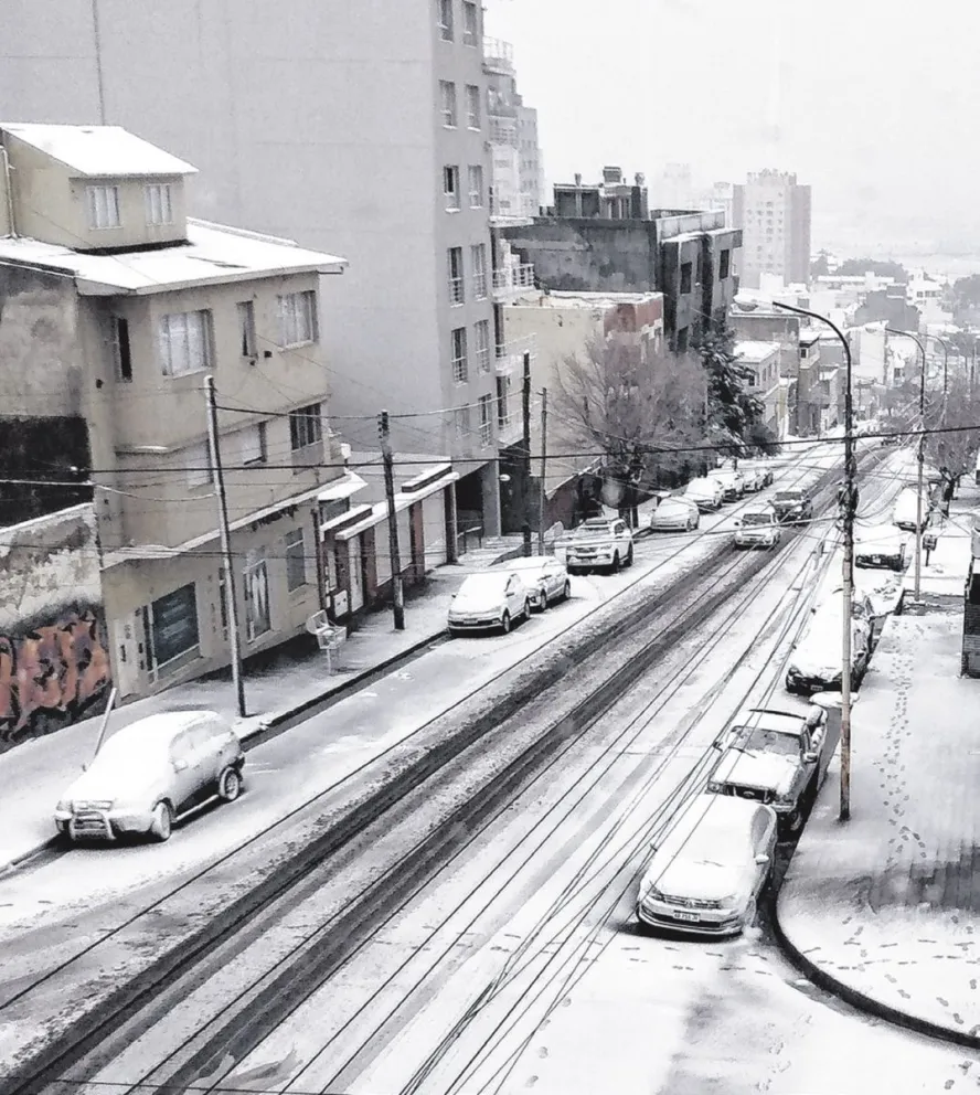 Copiosa nevada sobre la ciudad y pronóstico de temperaturas bajo cero