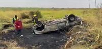 Salta: camioneta volcó y se incendió en la ruta nacional 34