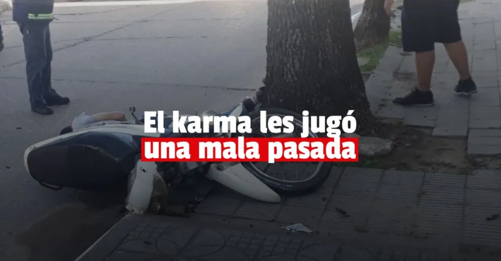 Dos delincuentes escapaban de la policía y terminaron chocando contra un árbol