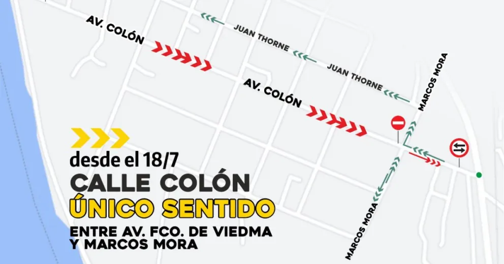 Patagones: la calle Colón tendrá un solo sentido a partir del lunes