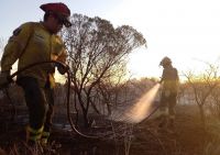 Villa de Merlo: Incendio forestal en la zona del Mirador del Peñón