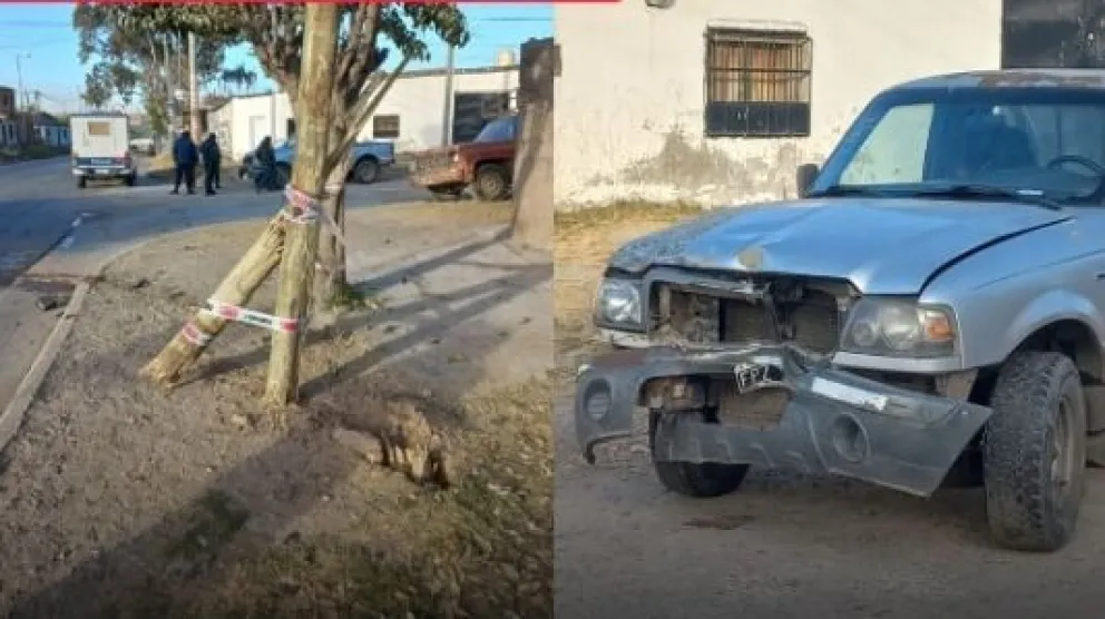 Accidente: salteño se durmió al volante y chocó de frente contra un poste de luz