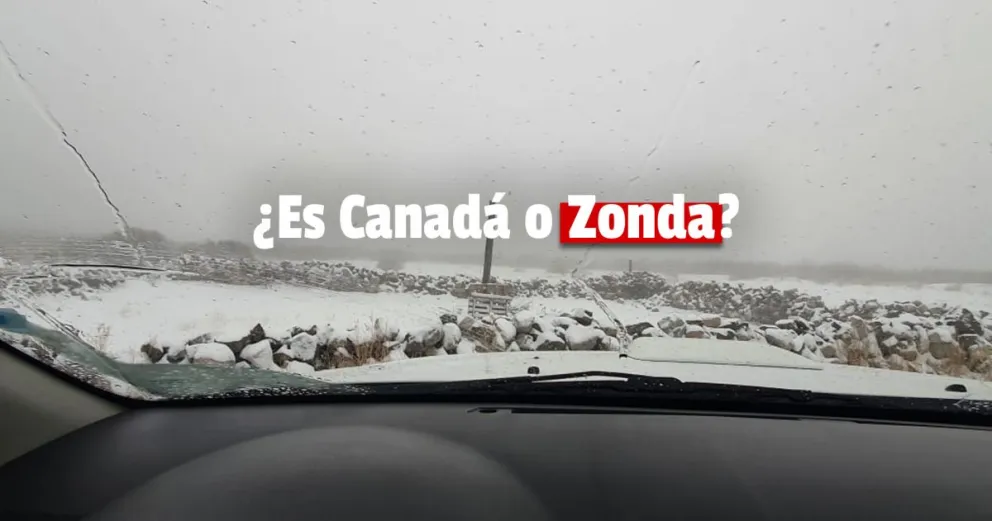 Zonda: la nieve dejó una impresionante postal en el departamento