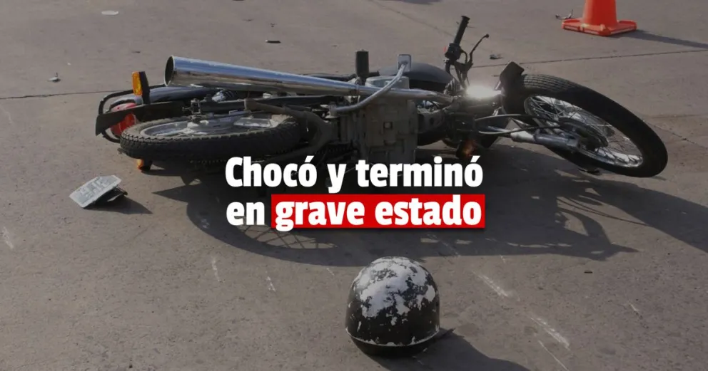 Un motociclista quedó internado y con varias heridas tras chocar con una camioneta