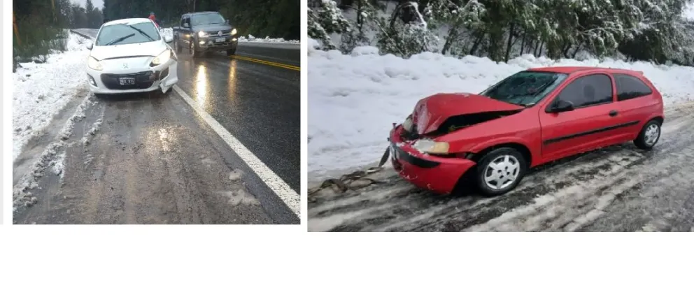 Fuerte choque entre dos autos en la rotonda de las rutas 40 y 231