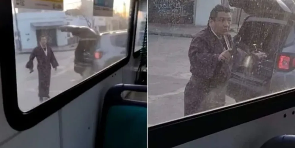 Video: un conductor amenazó a un colectivero con un arma y los pasajeros debieron resguardarse