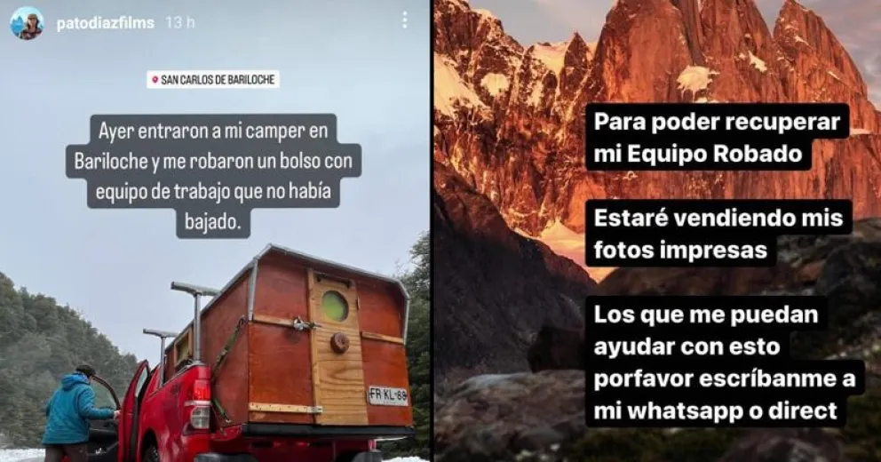 Desvalijaron a un camarógrafo chileno que dejó todos sus equipos en la camioneta