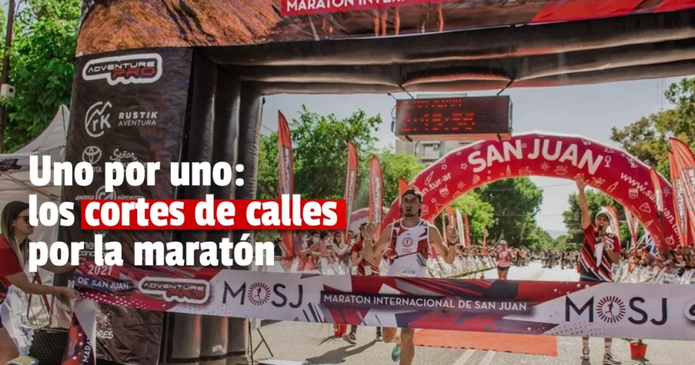 Conocé los cortes de calles de este domingo por la Maratón Internacional de San Juan