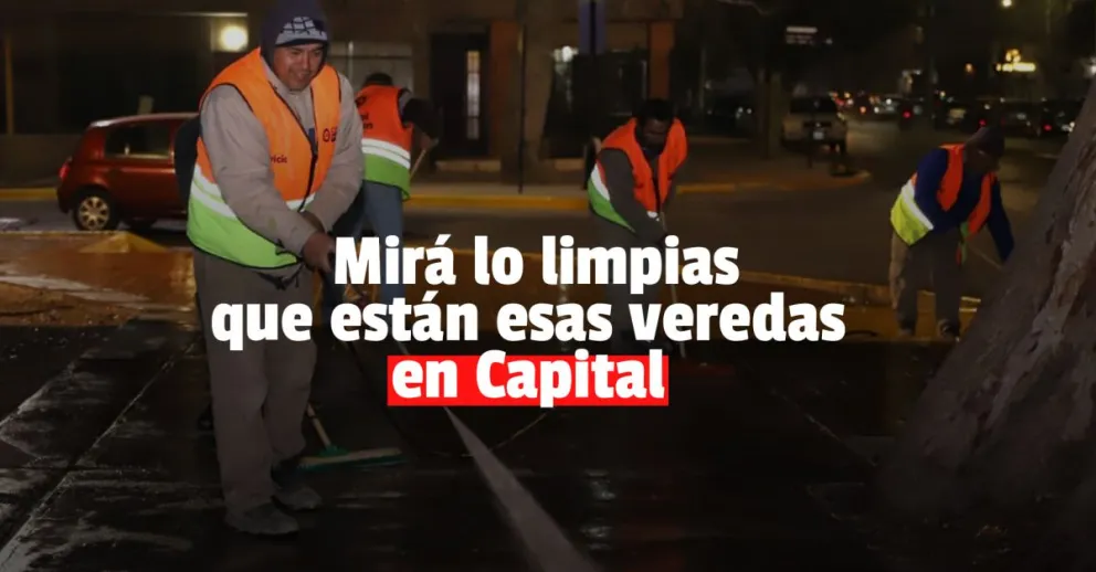 En Capital comenzaron a lavar las veredas más transitadas