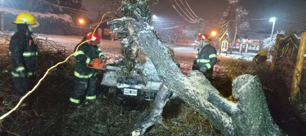 Bomberos debieron intervenir en varias emergencias causadas por las intensas nevadas