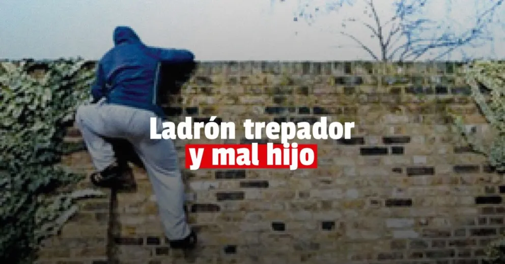 Trepó por el techo y le robó a su propio padre