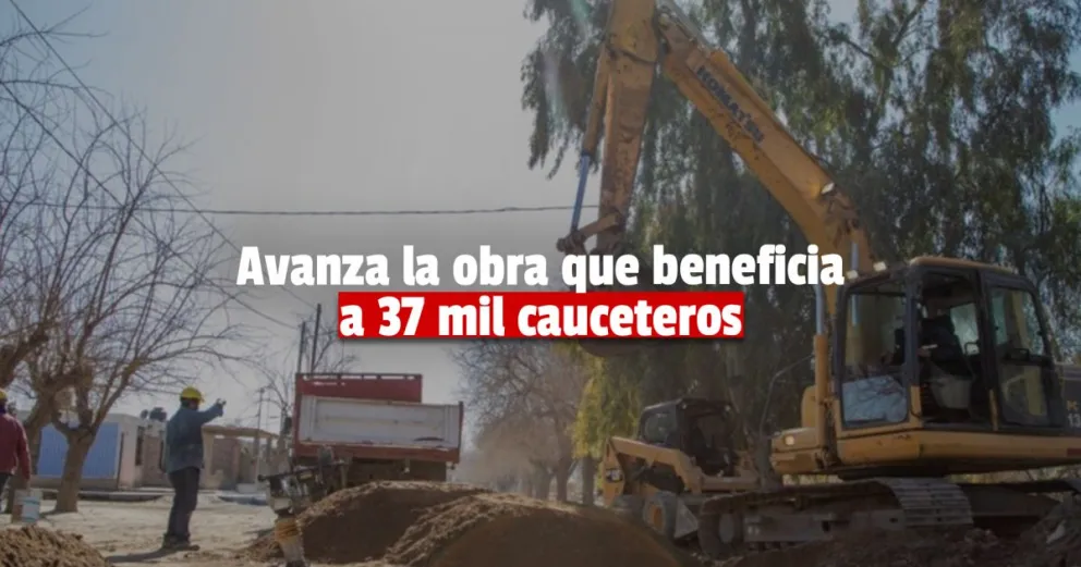 Caucete: avanza la obra de renovación de la red cloacal en la ciudad 
