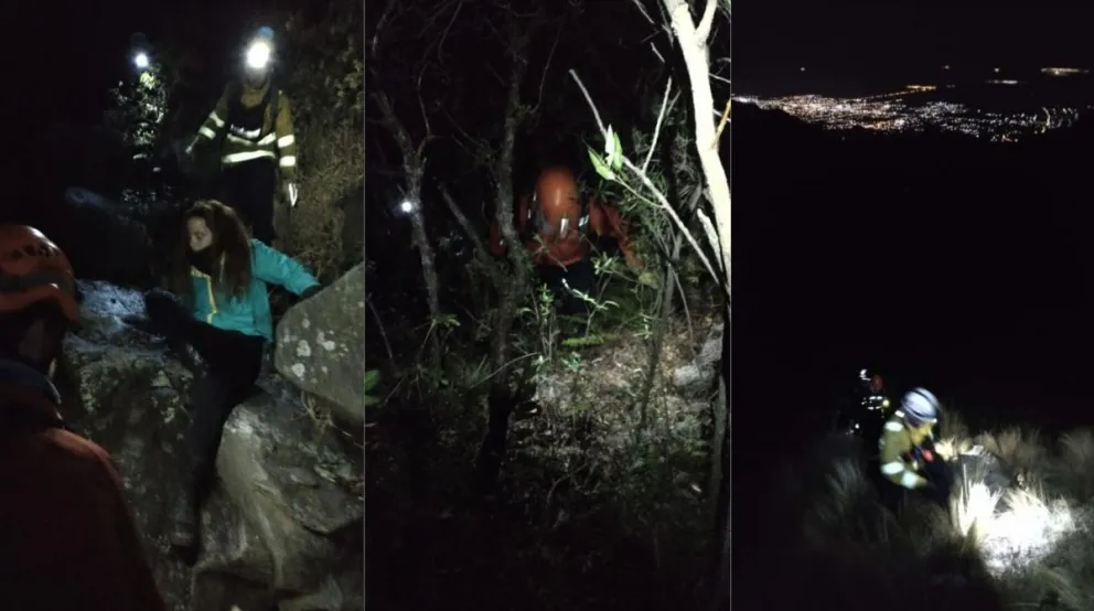 Complicado operativo: Bomberos y un guía rescataron a una turista que se había extraviado en las sierras