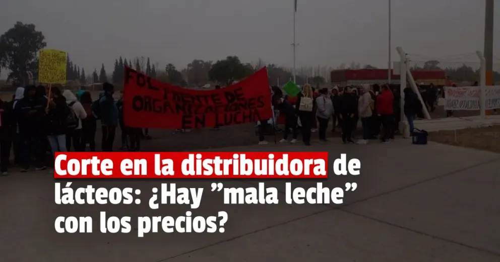 Una organización social cortó el ingreso a una planta distribuidora de lácteos