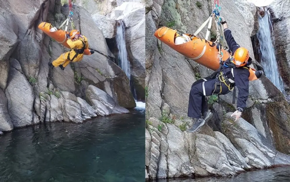 Bomberos hicieron una práctica de rescate en Rincón del Este
