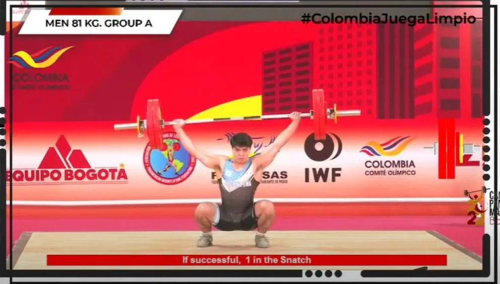 Dante Pizzuti en el Campeonato Sudamericano de Levantamiento de Pesas