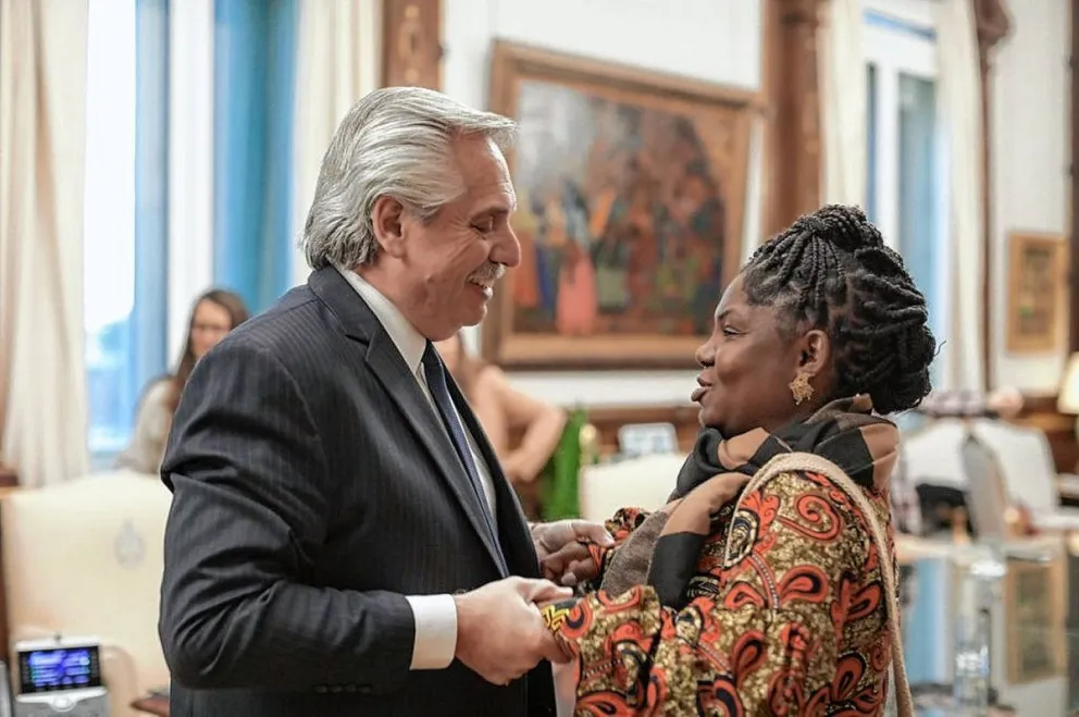 Alberto Fernández recibió en la Casa Rosada a la vicepresidenta electa de Colombia