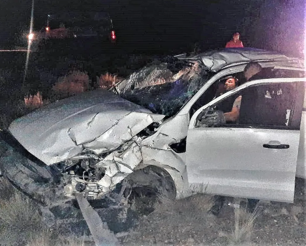 Empresario de la pesca vuelca en la doble trocha a Madryn y sufre golpes de distinta consideración