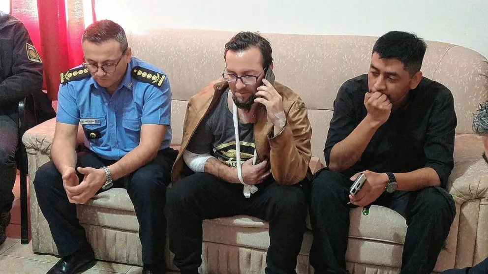 Arcioni y autoridades provinciales felicitaron a los policías intervinientes en el violento hecho en Máximo Abásolo